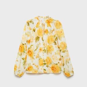 Mango Floral Cotton Blouse (100% cotton, NWOT)